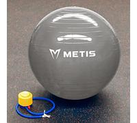 METIS Pelota de yoga de 65 cm, pelota de fitness/suiza para entrenamientos en casa y gimnasio, PVC duradero antiexplosión, yoga, pilates, embarazo y más, incluye bomba de bola