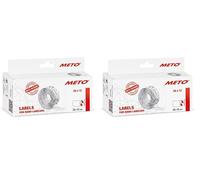 Meto Etiquetas para etiquetadoras manuales (26x12 mm, 1 línea, blanco, 6000 unidades, adherencia permanente, para Meto, Contact, Sato, Avery, Tovel, Samark, etc.) (Paquete de 2)
