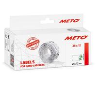 METO 9506162 - Etiquetas de precio, 26x12 mm, separable, blanco, 6000 unidades