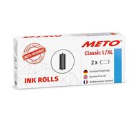 Meto Rodillos de tinta en color de METO para la etiquetadora manual profesional METO Classic L, XL (para etiquetas de 32 x 19 mm y 29 x 28 mm) 2 rodillos de tinta, negro
