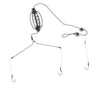 Métodos de alimentación en línea Juego de jaula de cebo de pesca, con aparejo terminal de aparejo de gancho, para pesca de carpa, río, lago, 35 cm, negro (35 g)