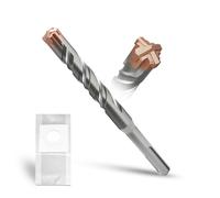 METOTY Broca SDS Plus de 16 mm × 160 mm, con 4 cuchillas de metal duro, cabeza con revestimiento, broca de piedra, martillo de hormigón, para piedra, hormigón, piedra natural, pared de ladrillo
