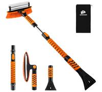 METOWARE Rascador de Hielo y Cepillo de Nieve Extensible de 42.2 Pulgadas para Parabrisas de Coche con Agarre ergonómico de Espuma y Cabezal de Cepillo Giratorio de 360° para Coche, SUV, camión