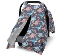 Metplus Funda de asiento de coche 2 en 1 de dinosaurio para bebé, toldo de asiento de coche para bebés, funda de lactancia multiusos para mamá, fundas para portabebés Minky, funda para portabebés