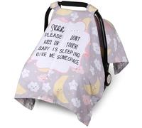 Metplus Funda de asiento de coche 2 en 1 estilo de escritura, toldo de asiento de coche para bebés, funda de lactancia multiusos para mamá, fundas para portabebés Minky, niño recién nacido, apertura