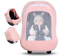 Metplus Funda de asiento de coche 2 en 1, funda multiusos para asiento de coche de bebé con parasol de privacidad, protege el asiento de seguridad de tu bebé con estilo, fundas para portabebés para