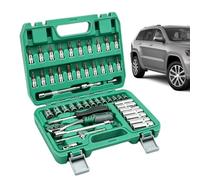 Metric Socket Set - 53 Pieces, Chromium Vanadium Steel Tool Kit