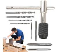 Metric Tap Set, Precision Thread Cutting, Screw Thread Kit with Handy Storage Case, Alloy Steel Repair Tool Featuring Tap Wrench, Threading Equipment 0.59in, 2.36in, 3.15in