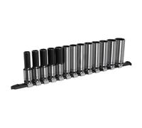 Métrico Enchufe Juego Profundo 13pc 1.3cmD Negro Serie Simple Hex Sealey Líneas