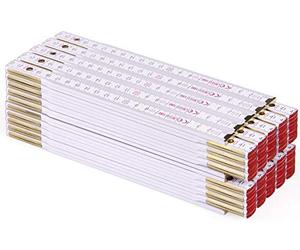 Metrie™ PERFEKT - 10x Regla Plegable de Madera Regla Plegable de 2 m de largo, Regla Graduada con | Graduación dúplex - Fabricado en EU