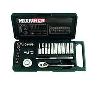 METRINCH MET-0210 - Juego de enchufes de pared estándar y profundos de 1/4 pulgadas, 24 piezas