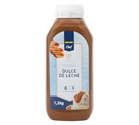 METRO Chef Dulce de Leche Premium Topping - Sabor Auténtico y Cremoso en Botella de 1,2 kg - Sin Gluten ni Aceite de Palma - Ideal para Creps, Gofres, Postres y Helados (1 Bote 1,200 Gramos)