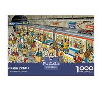Metro de Madrid caótico Puzzle De Madera Impermeable DIY Puzzles De 1000 Piezas para Adultos Colorido Rompecabezas Juegos Educativos