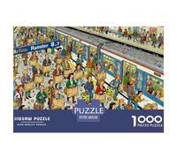 Metro de Madrid caótico Puzzle De Madera Impermeable Puzzles De 1000 Piezas para Adultos Imposible Rompecabezas Juegos Educativos