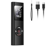 Metro Laser, IPSXP 60M 196Ft USB Recargable Medidor Láser Mudo Portátil Metro Láser con LCD Pantalla Retroiluminada Digital, Cálculo de Distancia, Área, Volumen, Pitágoras, Adición y Sustracción