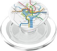 Metro Mapa de Washington DC Art Gift City Rail Transit Metro PopSockets PopGrip para MagSafe