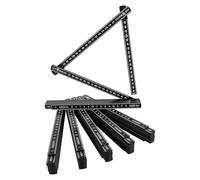 Metro plegable de 2 m, 2 m, con eslabones, 6 unidades, de plástico con 10 eslabones, regalo para bricolaje, hogar, hobby, taller, color negro