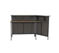 METRO Professional Barra de Bar Esquinera Movara, Aluminio/Malla Sintética, Tablero PSPC, 85 × 42 cm, Gris Oscuro, Plegable, Exterior