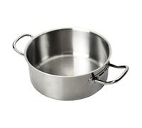 METRO Professional Cacerola de acero inoxidable, 32 x 21,5 x 9 cm, Ø 20 cm, capacidad 2,5 l, apto para horno max 240 °, plata