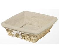 METRO Professional Cesta cuadrada de mimbre, apilable, 25 x 25 x 8 cm, 1 unidad