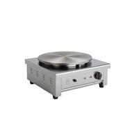 METRO Professional Crepera GCP1040, Acero Inoxidable/Hierro Forjado Sin Revestimiento, 47x45x24 cm, Ø placa: 40 cm, temp.: 50-300° C, 3000 W, Plata