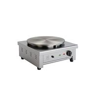 METRO Professional Crepera GCP1040, Acero Inoxidable/Hierro Forjado Sin Revestimiento, 47x45x24 cm, Ø placa: 40 cm, temp.: 50-300° C, 3000 W, Plata
