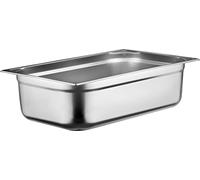 METRO Professional Cubeta GN 1/1, acero inoxidable, 15 mm, contenedores de alimentos gastronorm, ideal para la gastronomía, para servir, apilable, plata