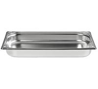 METRO Professional Cubeta GN 1/1, acero inoxidable, 65 mm, contenedores de alimentos gastronorm, ideal para la gastronomía, para servir, apilable, plata