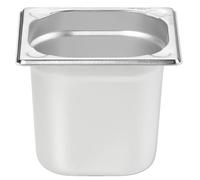 METRO Professional Cubeta GN 1/6, 150 mm, acero inoxidable al cromo-níquel, contenedores de alimentos gastronorm, ideal para la gastronomía, para servir, apilable, plata