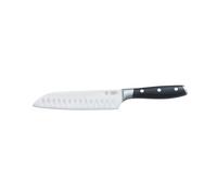METRO Professional Cuchillo Santoku, con remaches y virola, acero inoxidable, 180 mm, mango negro