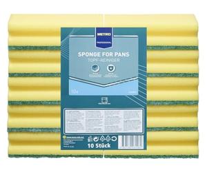 METRO Professional Estropajos Jumbo, rectangulares, amarillo/verde, 10 unidades