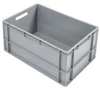 METRO Professional Eurobox PP 60 x 40 x 32 cm, 60 L, 25 kg, apilable, con asa, color gris