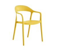 METRO Professional Laveria Silla de Exterior, Amarillo, Polipropileno con Fibra de Vidrio, Apilable, con Reposabrazos, 150 kg Capacidad, 57x52x81 cm