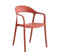 METRO Professional Laveria Silla de Exterior, Naranja, Polipropileno con Fibra de Vidrio, Apilable, con Reposabrazos, 150 kg de Capacidad, 57x52x81 cm