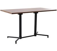 METRO Professional Mesa Bistro Plegable Aveiro, Acero, Estampado Efecto Madera, 120 x 70 cm, Rectangular, marrón