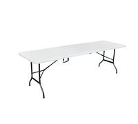 METRO Professional Mesa de Banquete Plegable, 243 x 75 x 73 cm, Tablero HDPE Blanco, Estructura de Acero, Capacidad 200 kg