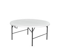 METRO Professional Mesa de Banquete Plegable Pamua, Polietileno/Acero, Redonda, Ø 160 cm, Resistente al Agua, Blanco, para Jardín, Barbacoa, Fiesta o Cocina