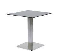 METRO Professional Mesa de Bistro Cuadrada, Acero Inoxidable, 70 x 70 cm, Tablero Antihuellas, Mesa de Bar con Pies Ajustables, Negro/Plata