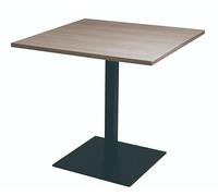METRO Professional Mesa de Comedor Cuadrada Garrido, Acero/Madera de Fresno, 80 x 80 x 75 cm, para Restaurante y Bar, Marrón Claro/Negro