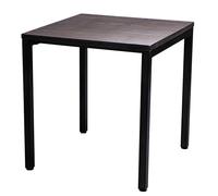 METRO Professional Mesa de Comedor Cuadrada Panam, Acero/Madera de Fresno, 70 x 70 x 75 cm, para Restaurante y Bar, Marrón Nogal/Negro