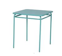 METRO Professional Mesa de Exterior Apilable, Acero, 68 x 68 cm, Ideal para Jardín y Terraza, Resistente a la Intemperie, Azul