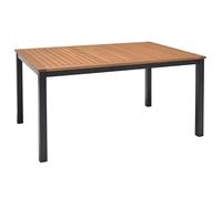 METRO Professional Mesa de Exterior Gastro Lynx, Aluminio/Madera de eucalipto, 137 x 90 cm, Rectangular, Negro