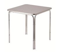 METRO Professional Mesa de Exterior Narni, Aluminio, 70 x 70 cm, Cuadrada, Mesa de Bar Apilable, Ideal para Terraza y Jardín, Plata