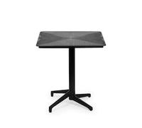 METRO Professional Mesa de Exterior Plegable, Aluminio/Polipropileno, 70 x 70 cm, Regulable en Altura, Mesa de Bar con Base Apilable, Cuadrada, Negro