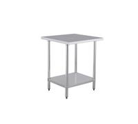 METRO Professional Mesa de Trabajo Cuadrada GWTS4077, Acero Inoxidable, 2 estantes, pies Ajustables (3 cm), Plata