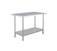 METRO Professional Mesa de Trabajo Rectangular GWTS4147, Acero Inoxidable, 2 estantes, pies Ajustables (3 cm), Plata