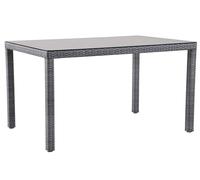 METRO Professional Mesa Gastro Balsario, Aluminio/ratán PE, 130 x 90 cm, Rectangular, Gris Piedra