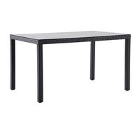 METRO Professional Mesa Gastro Balsario, Aluminio/ratán PE, 130 x 90 cm, Rectangular, Negro