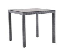 METRO Professional Mesa Gastro Balsario, Aluminio/ratán PE, 80 x 80 cm, Cuadrada, Gris Piedra