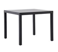 METRO Professional Mesa Gastro Balsario, Aluminio/ratán PE, 90 x 90 cm, Cuadrada, Negra